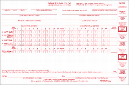 9 FS A2 Bus Driver s Daily Log DOT Compliant 2 Ply With Carbon Snap Out 