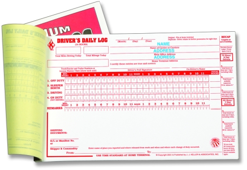 Imprinted Driver's Daily Logs 2-ply carbonless With No DVIR Recap with 8 day  and 7 day recap Loose-leaf 645-FS-I2